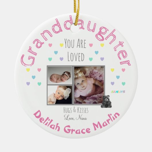 Grandaughter Ceramic Photo Ornament (Voorkant)