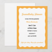 Grandbaby Shower met oranje grens Kaart (Voorkant / Achterkant)