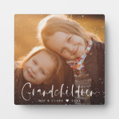 Grandchildren Moderne Script Custom Photo Gift Fotoplaat (Voorkant)
