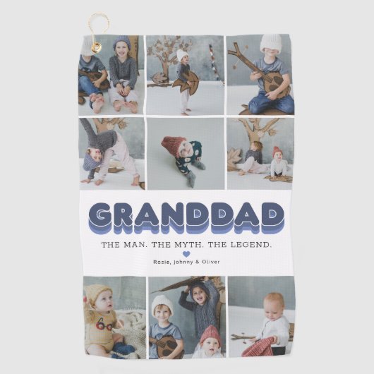 Granddad Modern Photo Collage Golf Serviette (Devant)