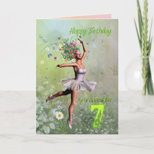 Granddaughter 7, flower fairy birthday card kaart