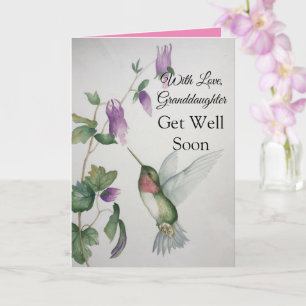 Granddaughter Get Well Soon With Love Hummingbird Kaart