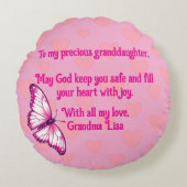 Granddaughter Prayer From Grandma Rond Kussen (Voorkant)