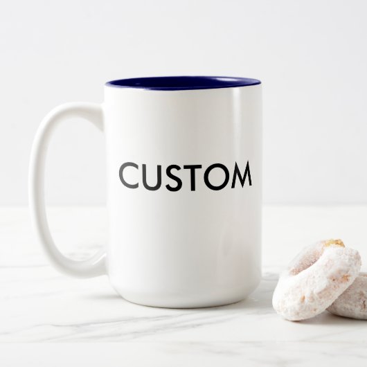 Grande 15oz tasse à deux tons faite sur commande - (Avec donut)