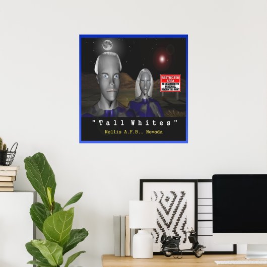 Grande affiche d'aliens blancs (Bureau à domicile)