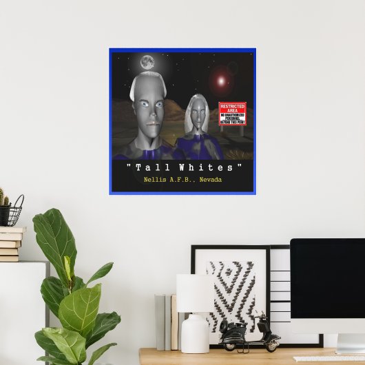 Grande affiche d'aliens blancs (Bureau à domicile)