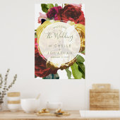 Grande Affiche de bienvenue Mariage Rose Botanique (Cuisine)