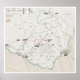 Grande affiche de carte de courbure (le Texas)