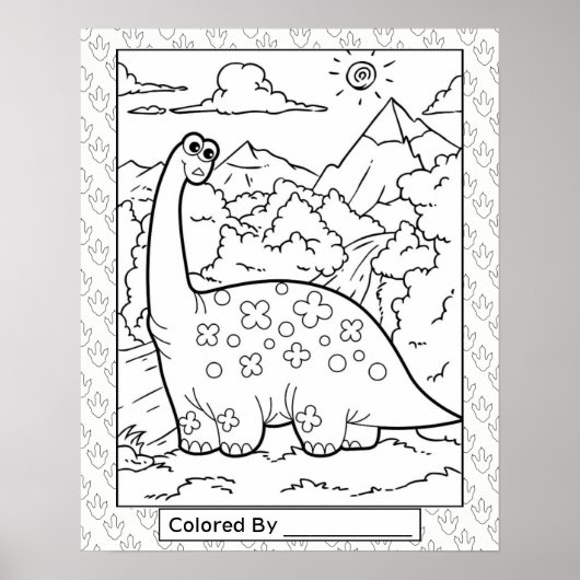 Grande affiche de dinosaure couleur (Devant)