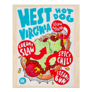 Grande affiche de hot-dog de la Virginie