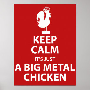 Grande affiche de poulet en métal