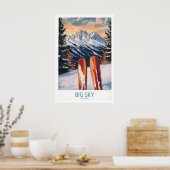 Grande affiche de ski d'art mural Big Sky 1 (Cuisine)