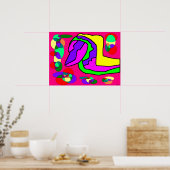 Grande affiche design imprimé couleurs vives (Cuisine)