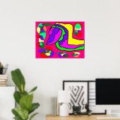 Grande affiche design imprimé couleurs vives (Bureau à domicile)