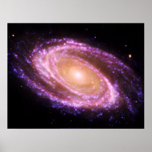 Grande affiche rose de galaxie en spirale