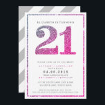 GRANDE ÂGE NUMÉRO INVITATION glam 21 rose parties<br><div class="desc">REMARQUE - l'effet parties scintillant or rose est une image imprimée. Un design d'invitation super simple, mais élégant pour votre anniversaire. Wow vos amis et votre famille avec ce petit nombre ; D Configurer en tant que modèle il est simple pour vous d'ajouter vos propres détails, ou appuyez sur le...</div>