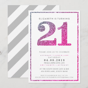 GRANDE ÂGE NUMÉRO INVITATION glam 21 rose parties