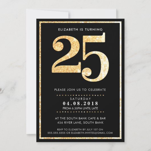 GRANDE ÂGE NUMÉRO INVITATION moderne 25 parties sc (Devant)