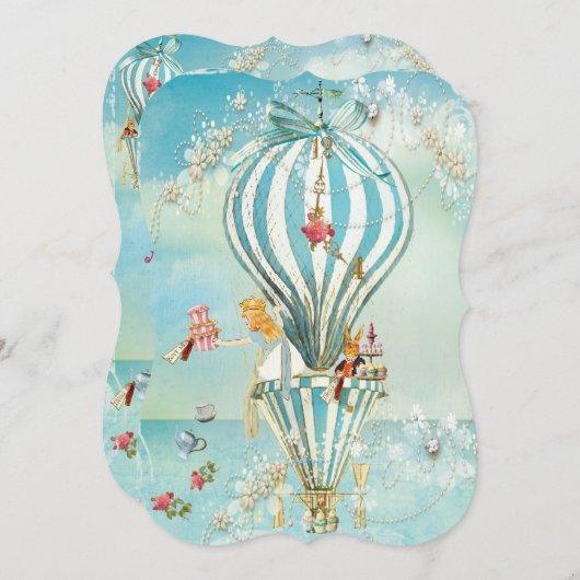 Grande Alice dans des invitations de DieCutParty (Devant / Derrière)