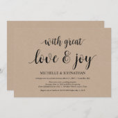 Grande amour et joie, Faire-part de mariage en fui (Devant / Derrière)