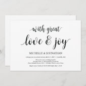 Grande amour et joie, Faire-part de mariage en fui (Devant / Derrière)