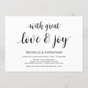 Grande amour et joie, Faire-part de mariage en fui