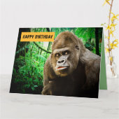 GRANDE APE FUNNY GORILLA CARTES D'ANNIVERSAIRE SUR (Fleur jaune)