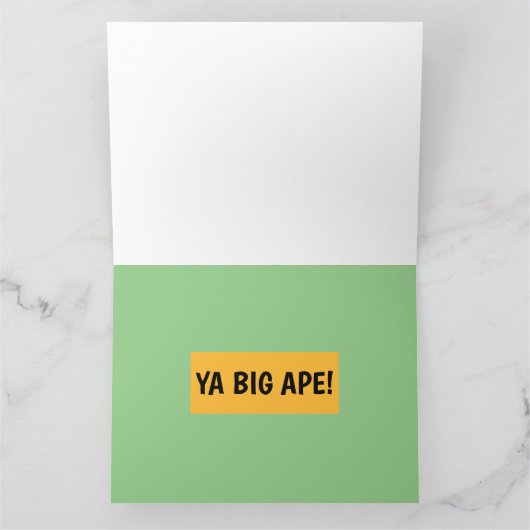 GRANDE APE FUNNY GORILLA CARTES D'ANNIVERSAIRE SUR (Intérieur)