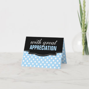 Grande Appréciation Blue Polka Dot Merci Cartes