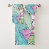 Grande aquarelle feuille tropicale colorée (En situation)