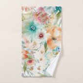 Grande aquarelle Motif de fleurs d'été (Serviette à main)