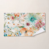 Grande aquarelle Motif de fleurs d'été (Serviette à main)