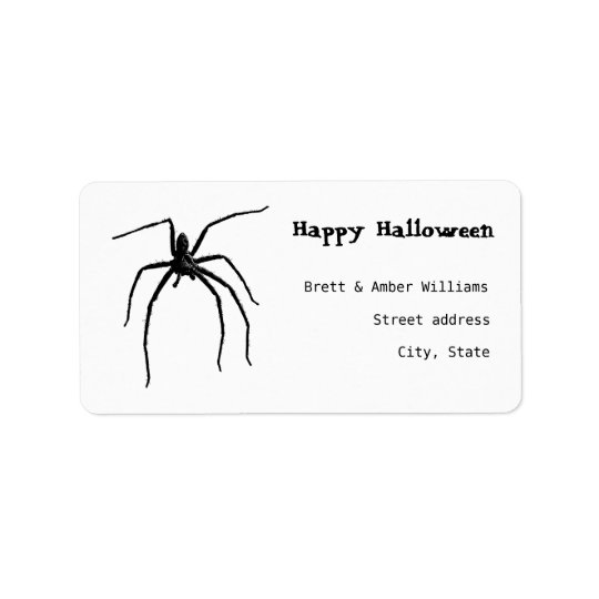 Grande araignée effrayante de Halloween Étiquette D’adresse