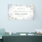 Grande bannière de douche nuptiale flocon de neige (Salon professionnel)