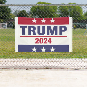 Grande bannière Trump 2024 en plein air