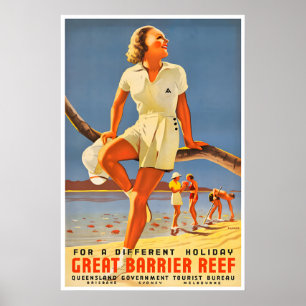 Grande Barrière de Corail Art Australie Affiche de