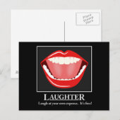 Grande Bouche drôle rire motivation Cartes postale (Devant / Derrière)