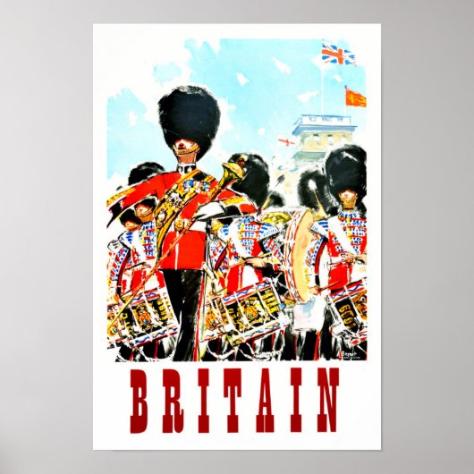 Grande-Bretagne Royal Guards voyage vintage Poster (Devant)