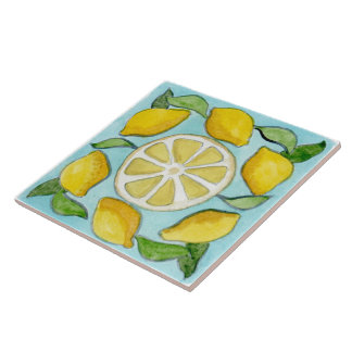 Grande carreaux en céramique "citrons" de style si