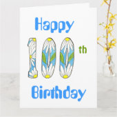Grande carte 100e anniversaire (Fleur jaune)