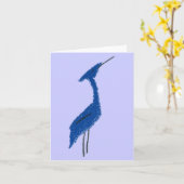 GRANDE carte BLEUE HERON (Fleur jaune)