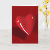 Grande carte cœur rouge (Fleur jaune)