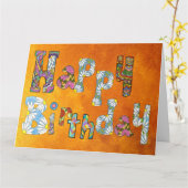 Grande carte d'anniversaire (Fleur jaune)