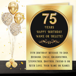 GRANDE, carte d'anniversaire 75 ans pour papa, gra