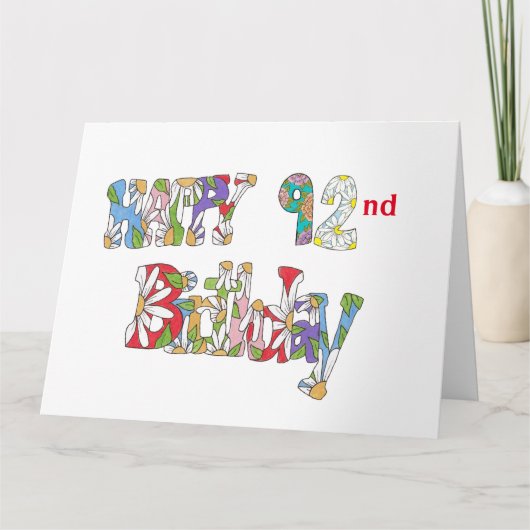 Grande carte d'anniversaire 92e (Devant)