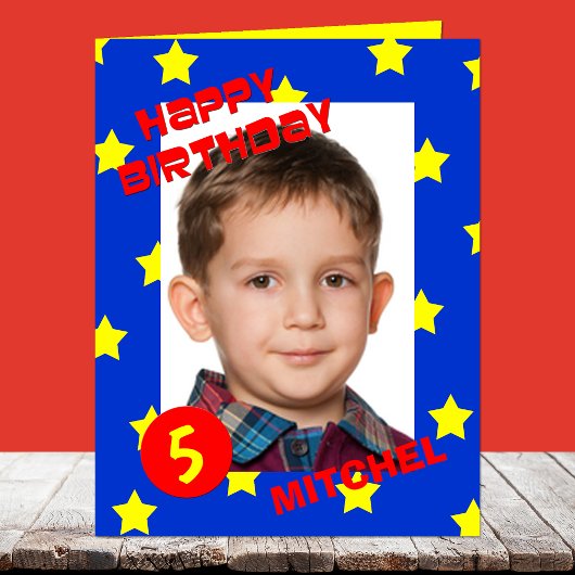 Grande carte d'anniversaire avec grande photo pers