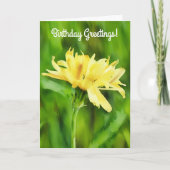 Grande carte d'anniversaire de Dandelion jaune (Devant)