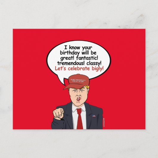 Grande carte d'anniversaire de Trump - Fêtons-nous (Devant)