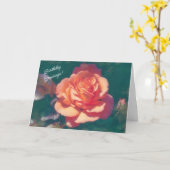 Grande carte d'anniversaire orange rose (Fleur jaune)
