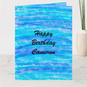 Grande carte d'anniversaire Personnalisé bleu et